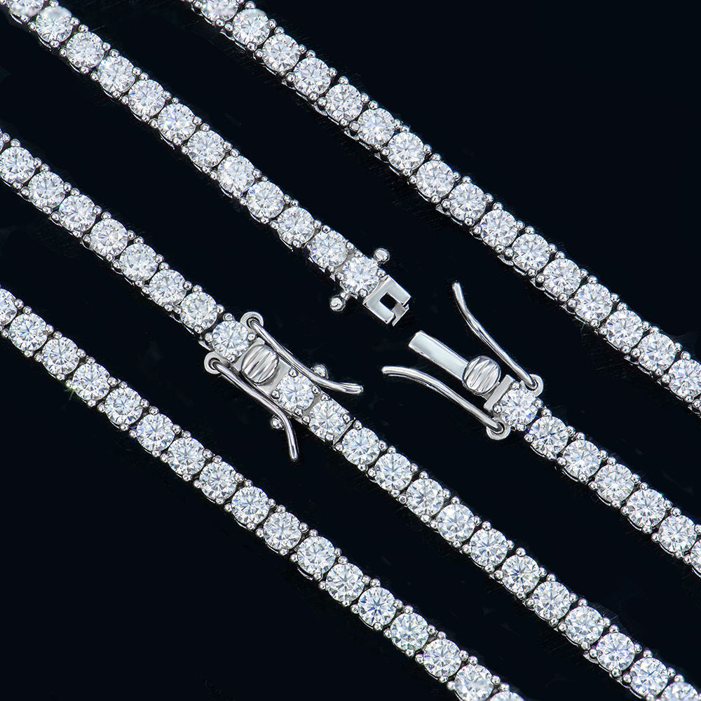Iced Moissanite Tennis Chain